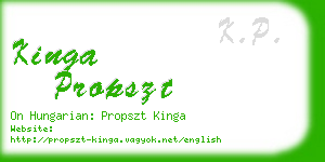 kinga propszt business card